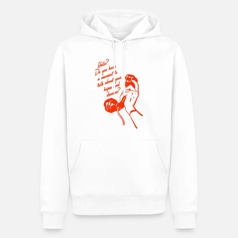 Conception de téléphone rétro – Conversation Hopes & Dreams - Sweat à capuche Premium bio Homme - blanc