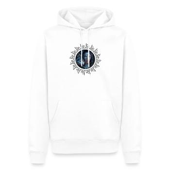 Alliance Céleste : Le Loup et la Belle Femme - Sweat à capuche Premium bio Homme - blanc - Devant - Nico (187cm)