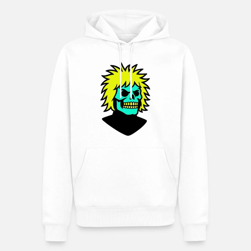 Skullman mit cooler Frisur - Männer Premium Bio Hoodie - Weiß