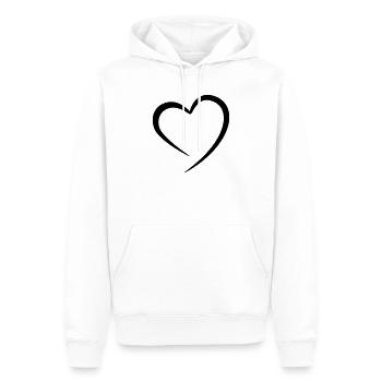 Herz - Männer Premium Bio Hoodie - Weiß - Vorne - Nico (187cm)