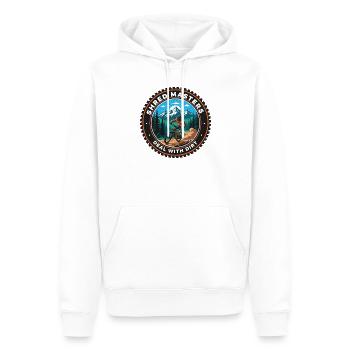 Shred Masters Mountain Ride MTB - Männer Premium Bio Hoodie - Weiß - Vorne - Nico (187cm)