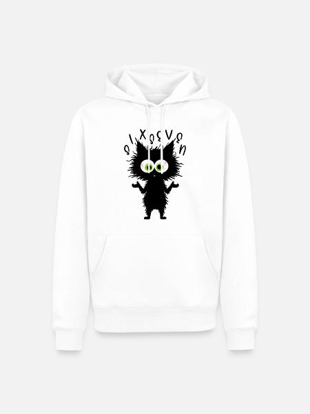 67 Lustige Katze Six Seven Meme - Männer Premium Bio Hoodie - Weiß