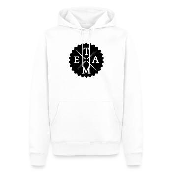 Team - Männer Premium Bio Hoodie - Weiß - Vorne - Nico (187cm)