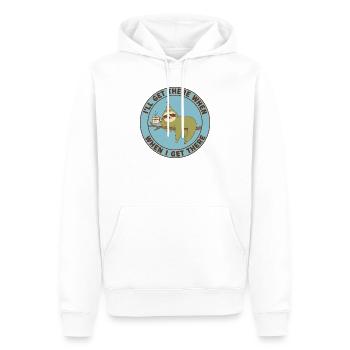 Sloth Monday Treibstoff-Casual - Männer Premium Bio Hoodie - Weiß - Vorne - Nico (187cm)