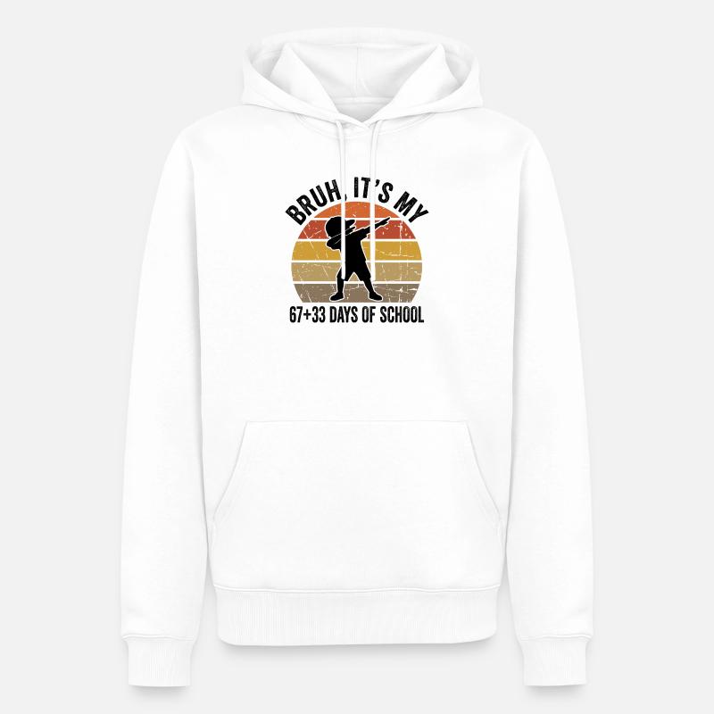 Mec, c’est mes 100 jours d’école - Sweat à capuche Premium bio Homme - blanc