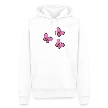 Motif PinkButterfly - Sweat à capuche Premium bio Homme - blanc - Devant - Nico (187cm)
