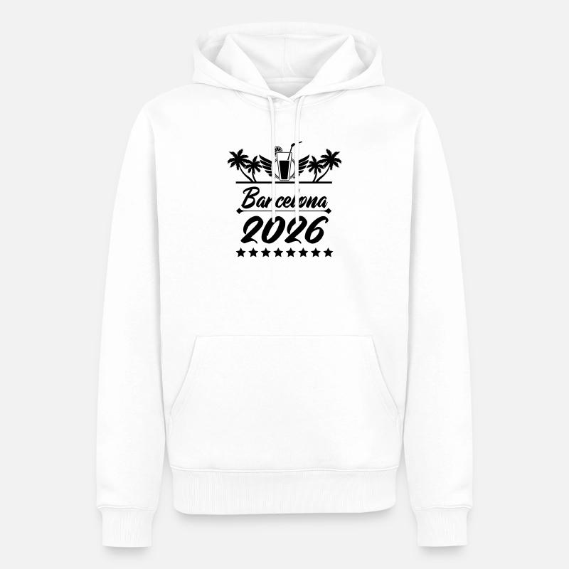 Barcelona 2026 - Männer Premium Bio Hoodie - Weiß