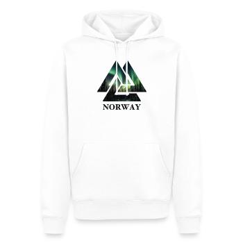 Nœud viking de Norvège, aurores boréales Scandinavie - Sweat à capuche Premium bio Homme - blanc - Devant - Nico (187cm)