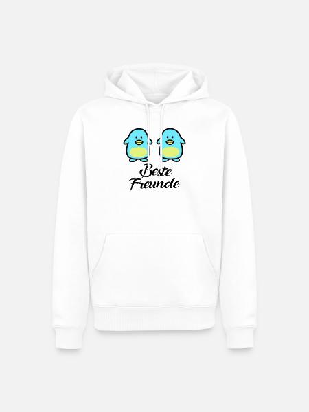 Pinguine Beste Freunde - Männer Premium Bio Hoodie - Weiß