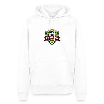Fussball Shield mit Banner - Männer Premium Bio Hoodie - Weiß - Vorne - Nico (187cm)