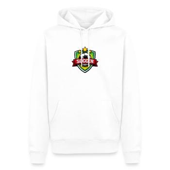 Fußball Shield mit Banner - Männer Premium Bio Hoodie - Weiß - Vorne - Nico (187cm)