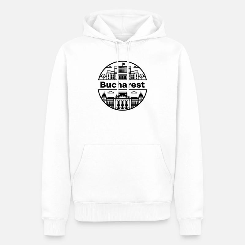 Bukarest - Männer Premium Bio Hoodie - Weiß