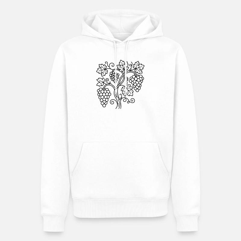 Vignoble - Sweat à capuche Premium bio Homme - blanc