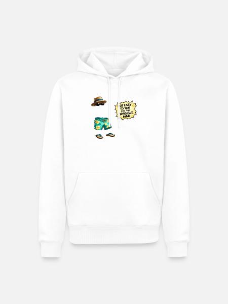 Unsichtbarer Sommerhumor am Strand - Männer Premium Bio Hoodie - Weiß
