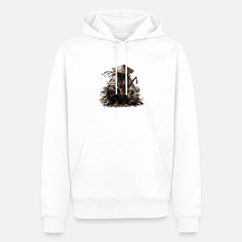 Shadow Ronin Samurai - Männer Premium Bio Hoodie - Weiß