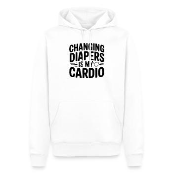 Windeln wechseln ist mein Cardio-Workout - Männer Premium Bio Hoodie - Weiß - Vorne - Nico (187cm)