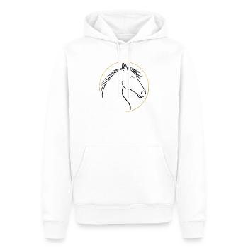 Wilde Mähne, Sanfte Anmut - Männer Premium Bio Hoodie - Weiß - Vorne - Nico (187cm)