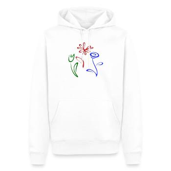 Three flowers - Men’s Premium Organic Hoodie - white - Front - Nico (187cm)