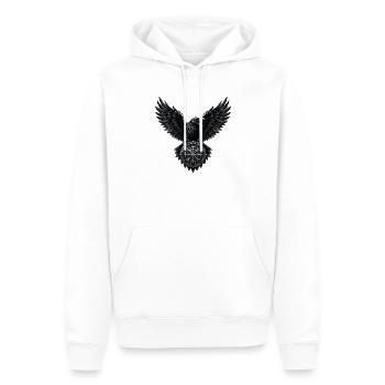 Tempête de Corbeau avec Bouclier Vegvisir - Sweat à capuche Premium bio Homme - blanc - Devant - Nico (187cm)