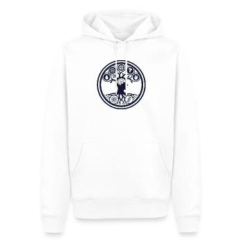 Arbre de la Pensée de la Connaissance - Sweat à capuche Premium bio Homme - blanc - Devant - Nico (187cm)