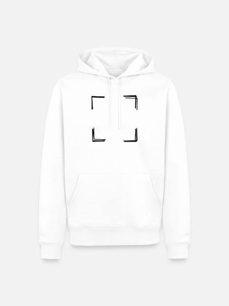 Rahmenecken handgezeichnet - Männer Premium Bio Hoodie - Weiß