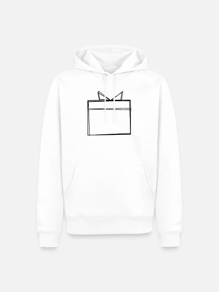 Geschenk handgezeichnet - Männer Premium Bio Hoodie - Weiß