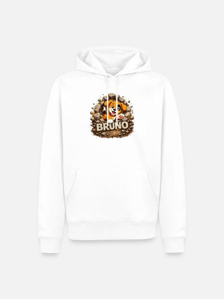 Bruno durchbricht Mauern - Männer Premium Bio Hoodie - Weiß