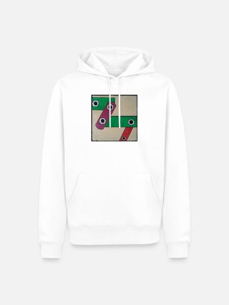 Geometrische Farbbande Popkunst - Männer Premium Bio Hoodie - Weiß