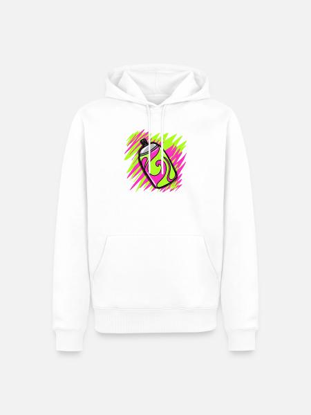 Neon-Graffiti-Spraydosen-Tee - Männer Premium Bio Hoodie - Weiß