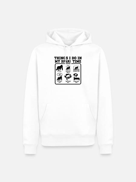 AFFEN SPRUCH HUMOR - Männer Premium Bio Hoodie - Weiß