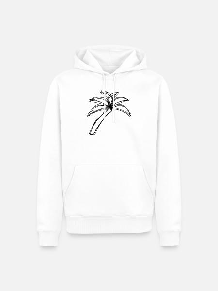 Palme handgezeichnet - Männer Premium Bio Hoodie - Weiß