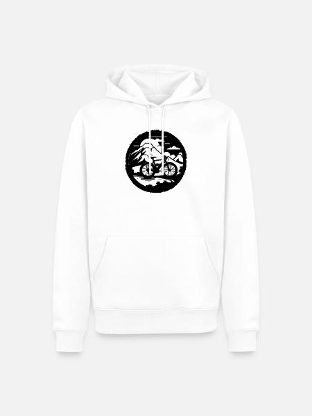 Fahrradfahrer Grafik - Männer Premium Bio Hoodie - Weiß