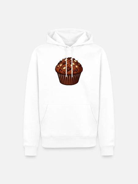 Schoko Muffin Mit Nussstückchen - Männer Premium Bio Hoodie - Weiß