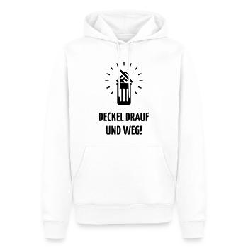 Deckel Drauf Und Weg! (Gegen Rechts / Black) - Männer Premium Bio Hoodie - Weiß - Vorne - Nico (187cm)