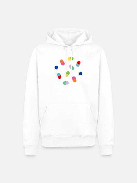 Farbblock-Kapsel-Burst - Männer Premium Bio Hoodie - Weiß