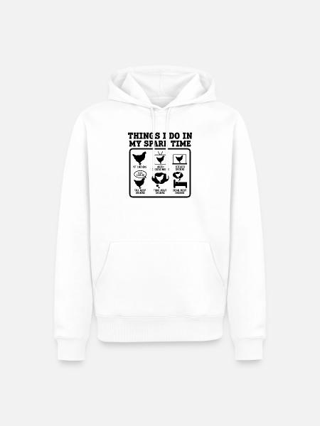 Huhn Humor Freizeit - Männer Premium Bio Hoodie - Weiß