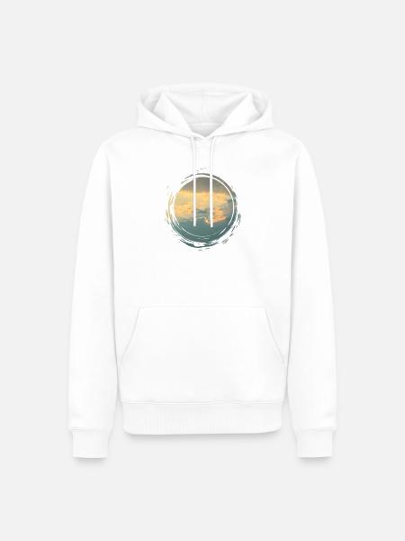 Sunlit Sky Circle Pinseldruck - Männer Premium Bio Hoodie - Weiß