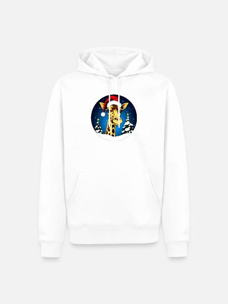 Giraffen Weihnachten - Männer Premium Bio Hoodie - Weiß
