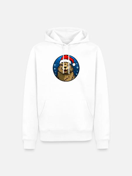 Murmeltiere Christmas - Männer Premium Bio Hoodie - Weiß