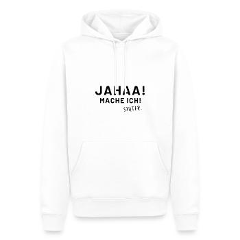Jahaa mach ich später witzige Sprüche lustig spruc - Männer Premium Bio Hoodie - Weiß - Vorne - Nico (187cm)