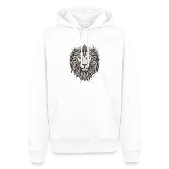 Löwenkopf - Männer Premium Bio Hoodie - Weiß - Vorne - Nico (187cm)