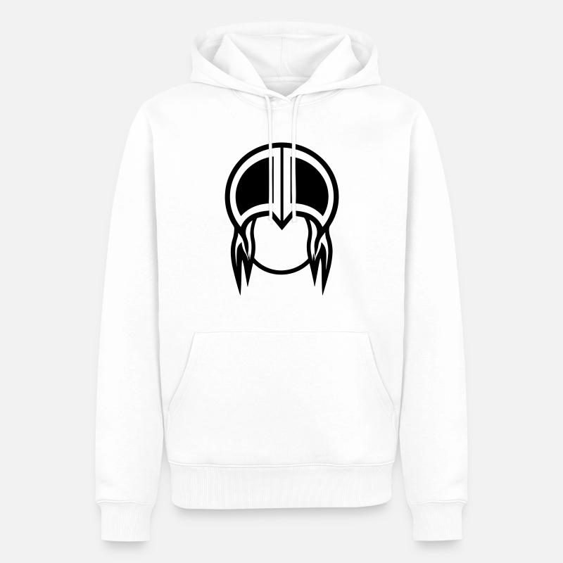 Guerrier Casque de viking - Sweat à capuche Premium bio Homme - blanc