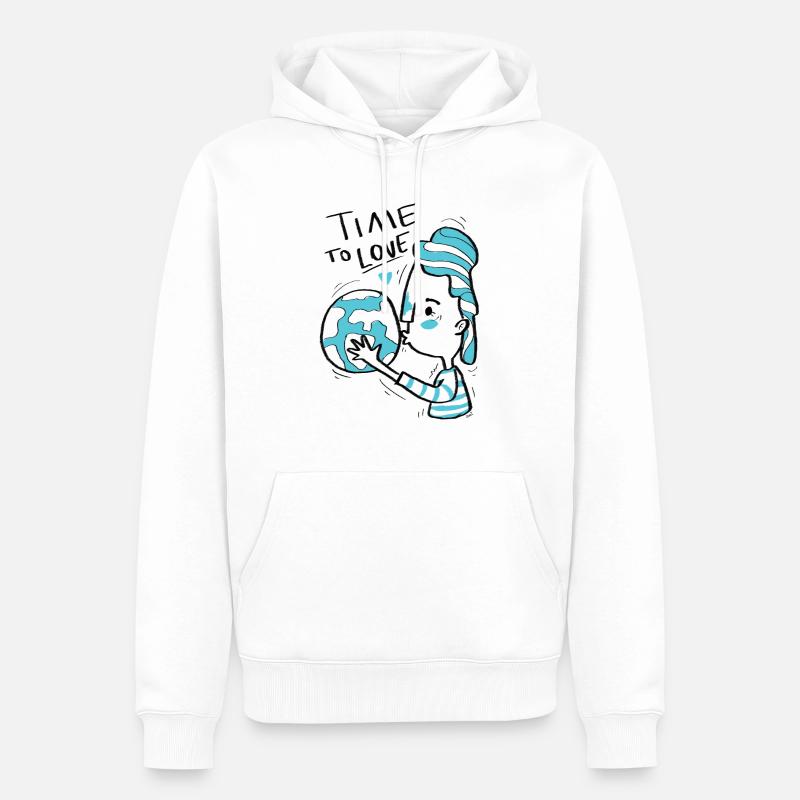 Le temps d’aimer - Terre - Sweat à capuche Premium bio Homme - blanc