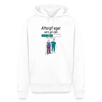 Angehender Altenpfleger Azubi in Ausbildung Beginn - Männer Premium Bio Hoodie - Weiß - Vorne - Nico (187cm)