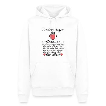 Kinderpfleger Pfleger für Kinder Danke für Alles - Männer Premium Bio Hoodie - Weiß - Vorne - Nico (187cm)