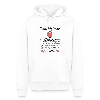 Tauchlehrer Danke Dankeschön sagen zum Abschied - Männer Premium Bio Hoodie - Weiß - Vorne - Nico (187cm)