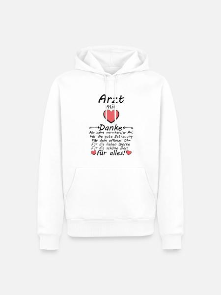 Arzt Danke sagen für Arztliche gute Betreuung - Männer Premium Bio Hoodie - Weiß