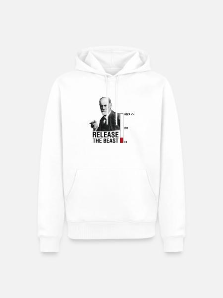 Sigmund Freud Beast - Männer Premium Bio Hoodie - Weiß
