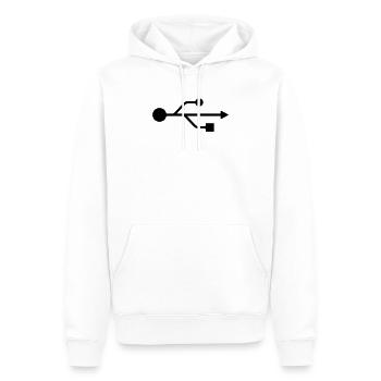 USB - Men’s Premium Organic Hoodie - white - Front - Nico (187cm)
