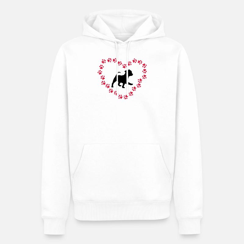 Chien, amour de chien - Sweat à capuche Premium bio Homme - blanc